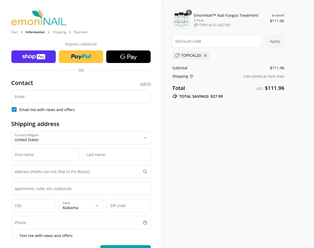 Proof screenshot for TOPICAL20