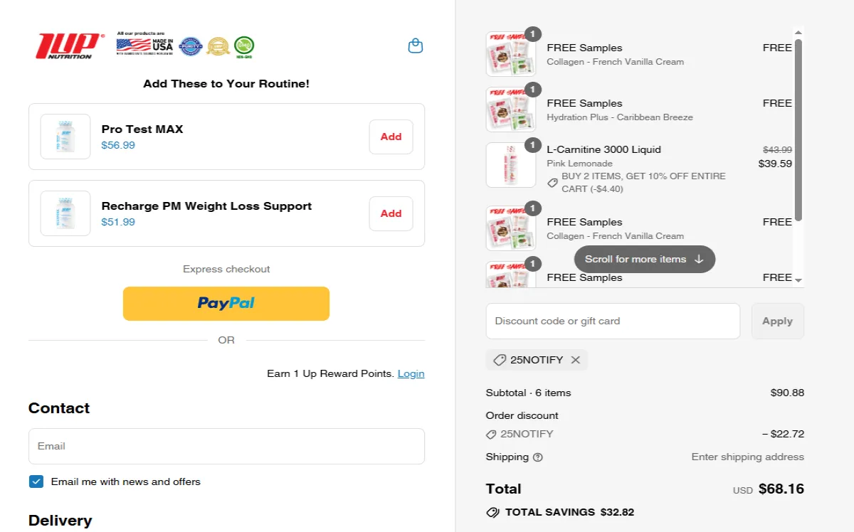 Proof screenshot for 25NOTIFY