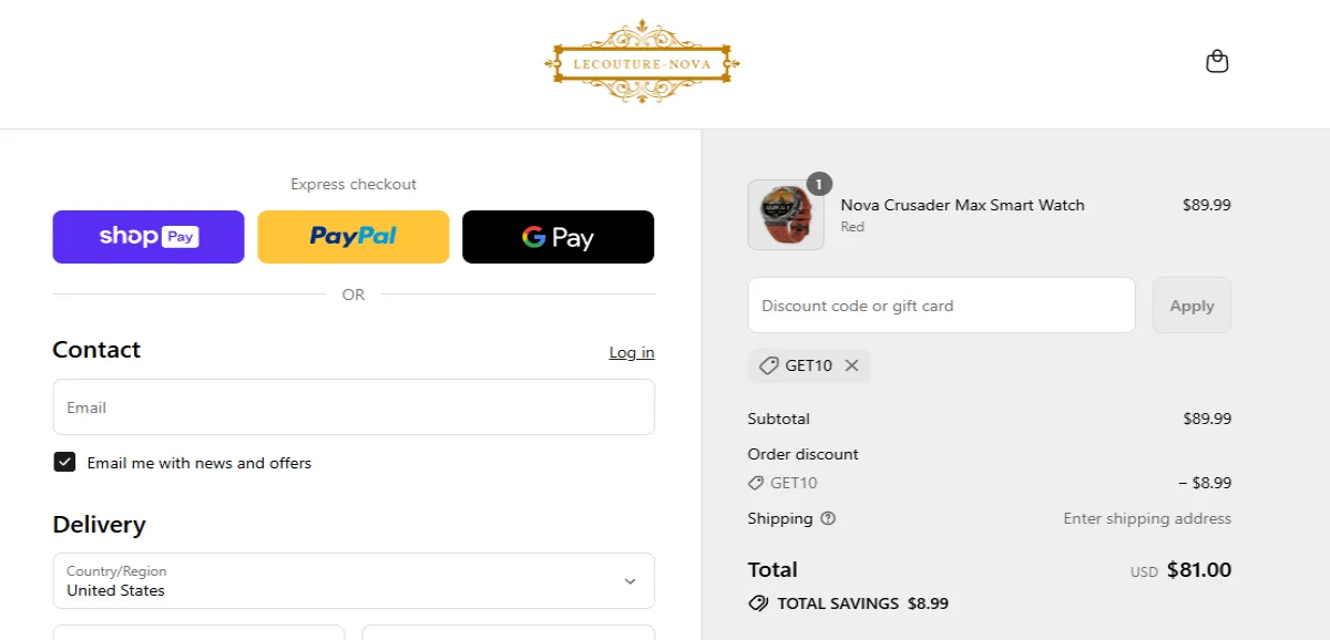 Proof screenshot for GET10