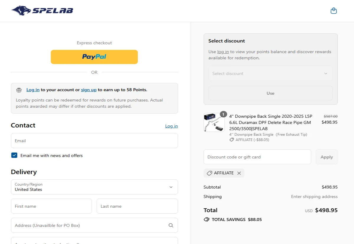 Proof screenshot for AFFILIATE